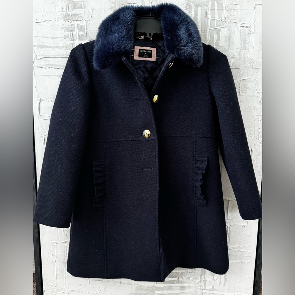 Guess Blue Pea Coat Classic Tailored Design